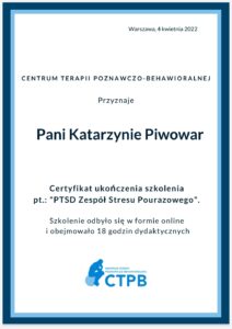 PTSD Zespół Stresu Pourazowego - Katarzyna Piwowar